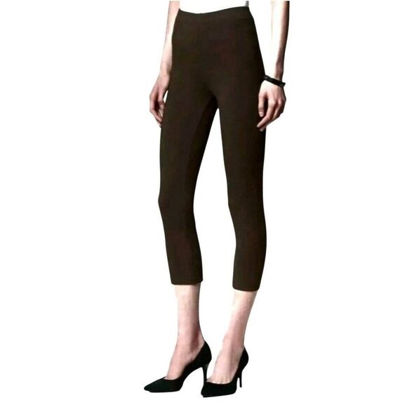 Simply Vera Wang Women's Black Rayon/Nylon/Spandex Cropped Pants - Picture 1 of 13